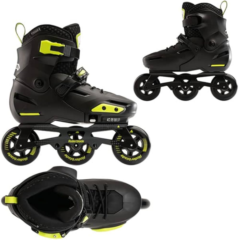 Role Rollerblade 072214001A1 APEX 3WD NERO/LIME Dimensiune 29-32 - roti 3x110mm, duritate 85A, rulmenti SG7, cadru aluminiu, viteza mare