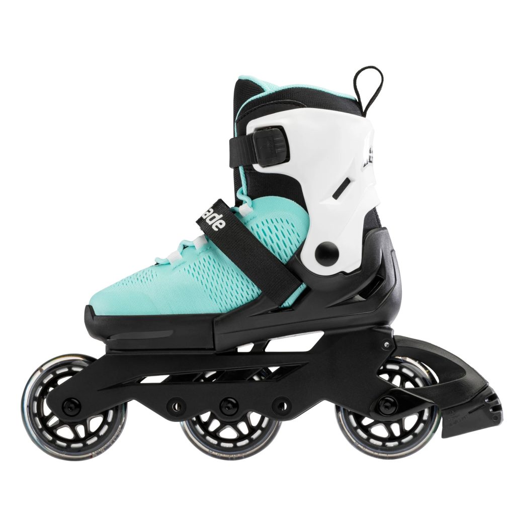 Role pentru copii MICROBLADE 3WD 072217002V6 | Mărimi 28-32, reglabile | Culoare: AQUA/WHITE - imagine 2