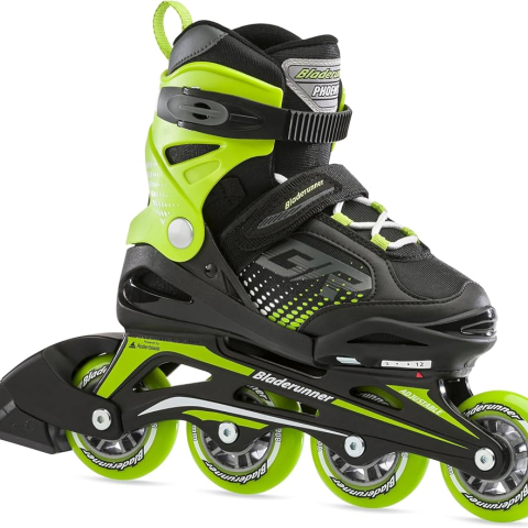 Role Rollerblade 0T101000T83 PHOENIX NERO/VERDE Dimensiune 29-33 – copii, roti 4x72mm, duritate 80A, rulmenti SG3, culisanti