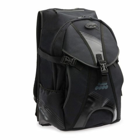 Rucsac negru pentru transportul rolelor și echipamentului de protecție