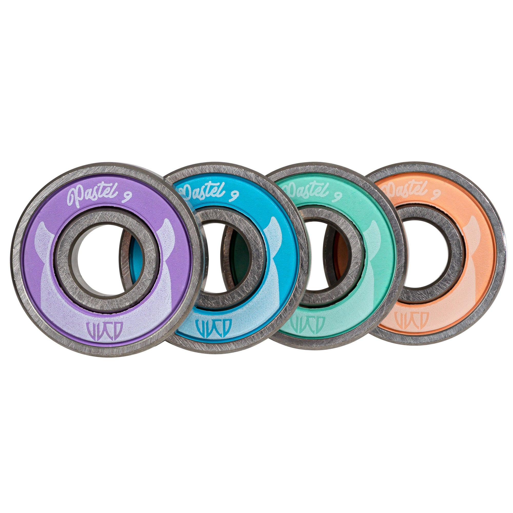Rulmenți, Wicked, Pastel 9 310089, ABEC 9, 16 bucăți, crom oțel, un singur scut RZ, pentru role inline