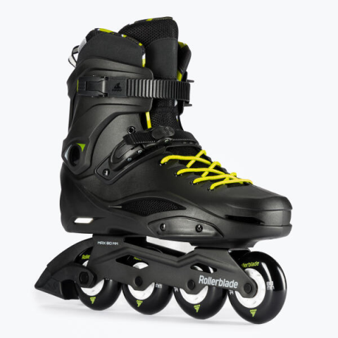 Role Rollerblade 07101500215 RB CRUESER NERO/GIALLO NEON 44.5 – roti 4x80mm, duritate 85A, rulmenti SG7, cadru aluminiu, universal
