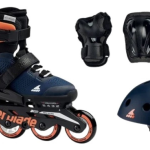 Role Rollerblade 07221500174 MICROBLADE CUBE BLU NOTTE/ARAN Dimensiune 33-36 – copii, roti 4x72mm, duritate 80A, rulmenti SG3, culisanti - imagine 1
