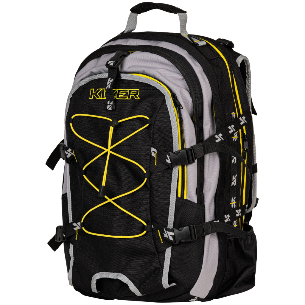 Rucsac pentru role, Kizer, 800956, 58x38x23cm, 50L+, poliester și nailon rezistent, negru/gri/galben