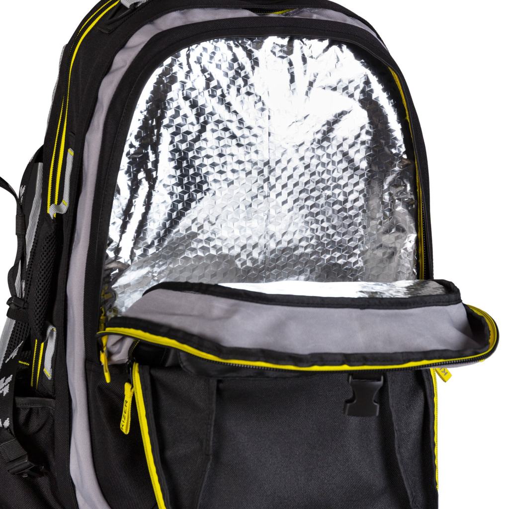 Rucsac pentru role, Kizer, 800956, 58x38x23cm, 50L+, poliester și nailon rezistent, negru/gri/galben - imagine 5