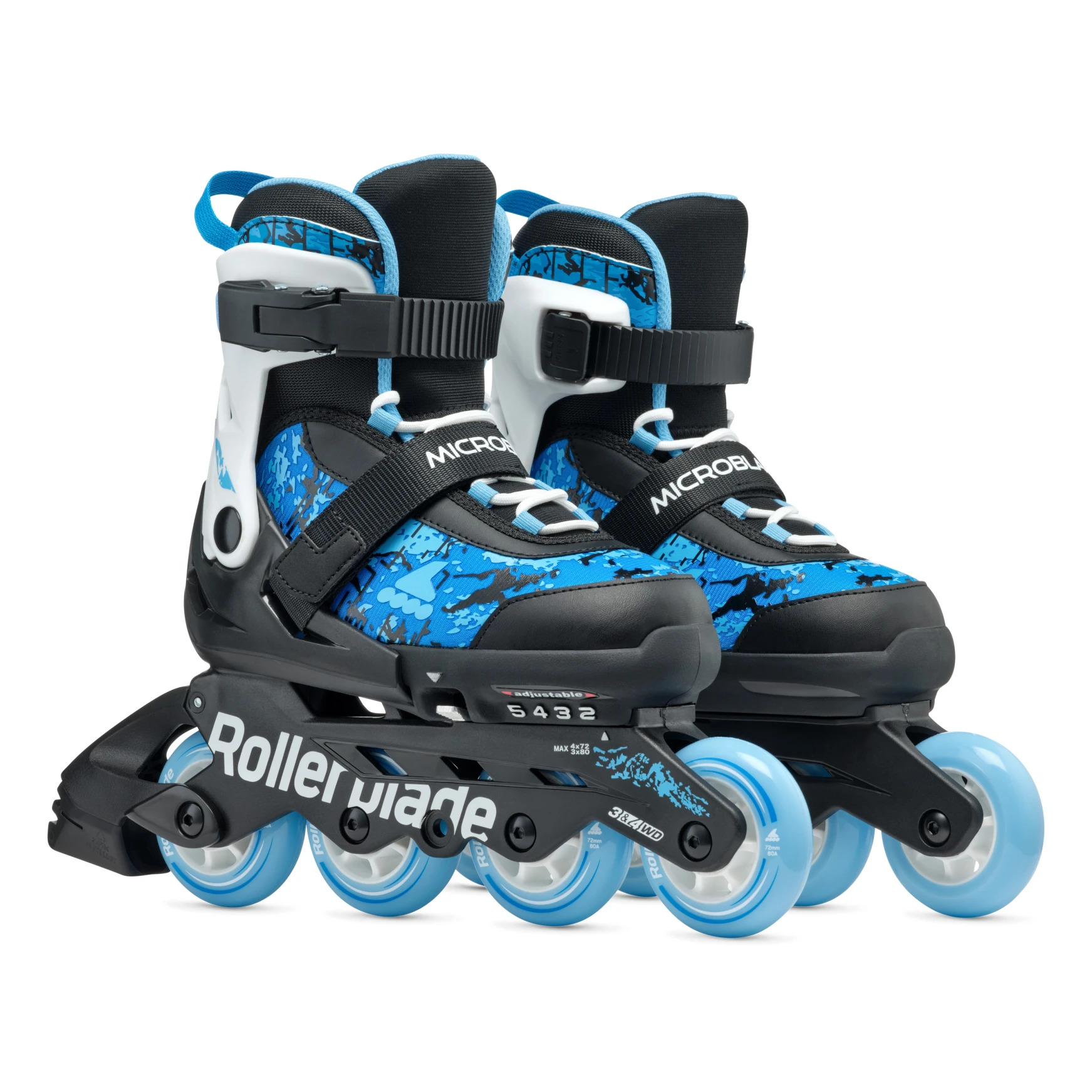 Role pentru copii Rollerblade MICROBLADE SL, 33-36.5, 86B0751540ND02, BLACK/SKY BLUE