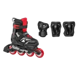 Set Role pentru copii Rollerblade 2X, reglabile 36-40.5, protecție inclusă, abonament 2X cadou - imagine 1