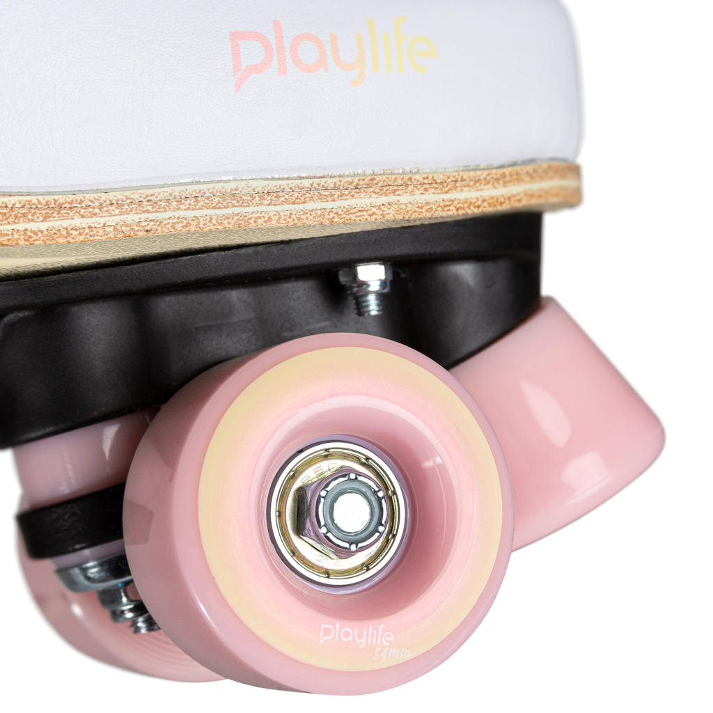 Patine cu role, Playlife, Classic Pale Rose 880329, 31-34 ajustabile pe 4 mărimi, roți 54mm 80A, căptușeală textilă, roz - imagine 11