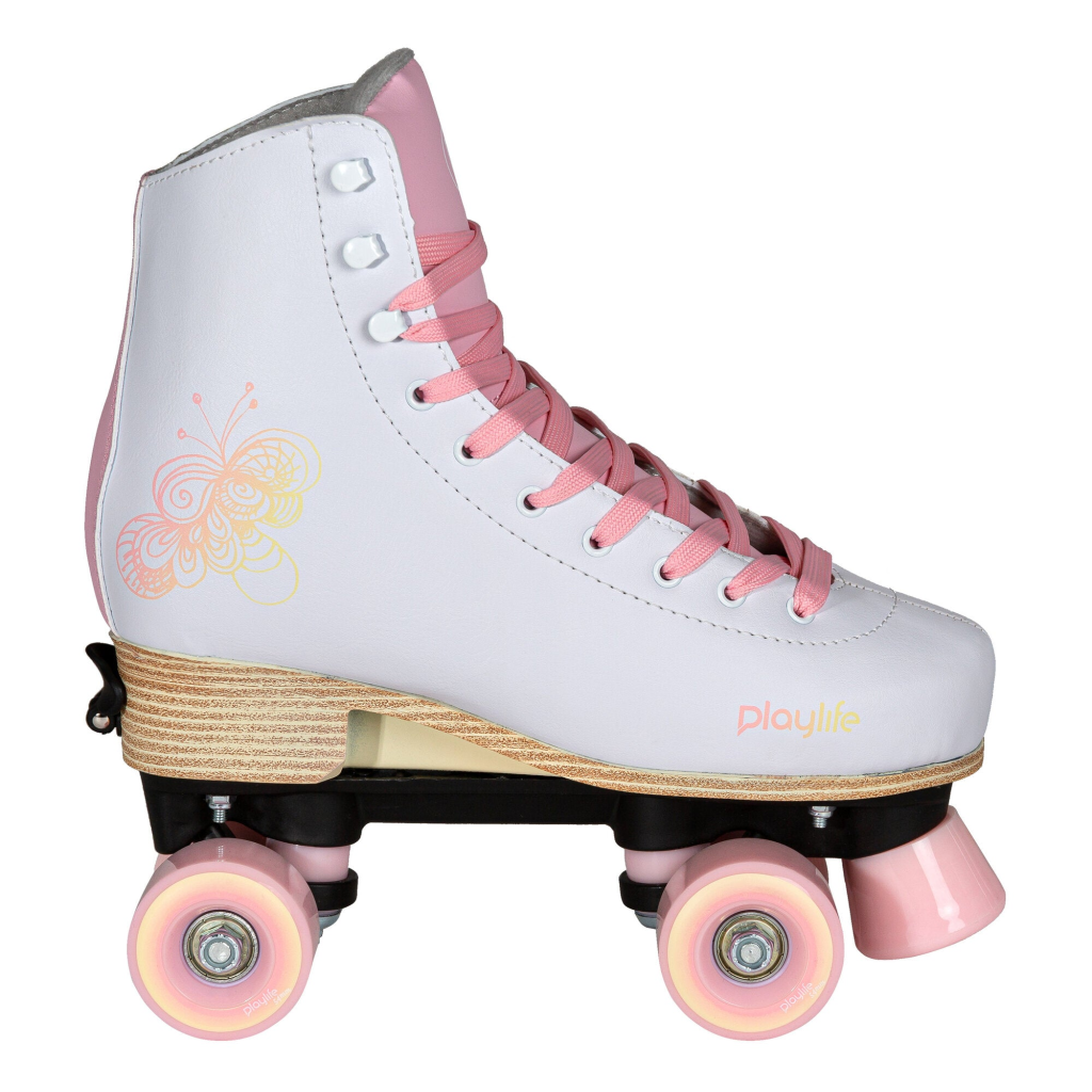 Patine cu role, Playlife, Classic Pale Rose 880329, 31-34 ajustabile pe 4 mărimi, roți 54mm 80A, căptușeală textilă, roz - imagine 2