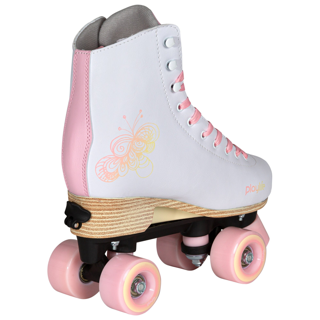 Patine cu role, Playlife, Classic Pale Rose 880329, 31-34 ajustabile pe 4 mărimi, roți 54mm 80A, căptușeală textilă, roz - imagine 3