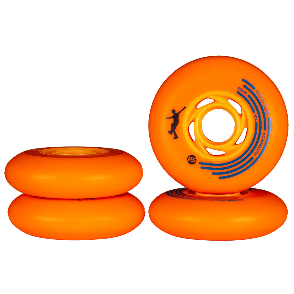 Roti role inline, Powerslide, King of Slides 905452, 80mm, 90A, urban, portocaliu - imagine 3