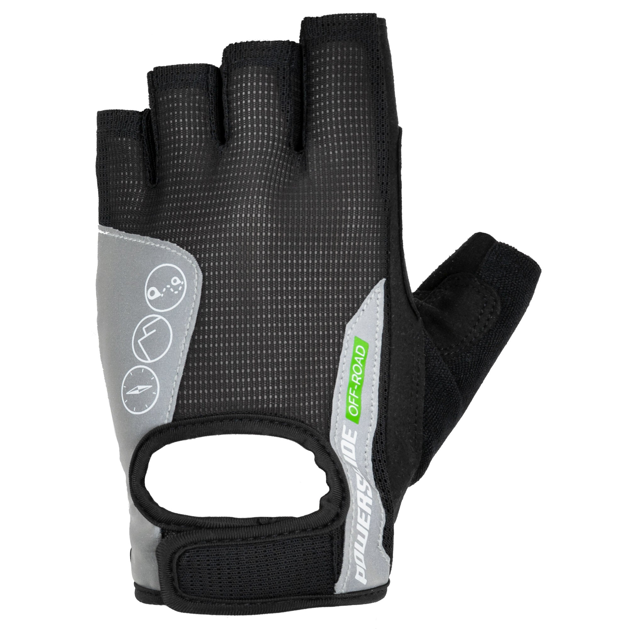 Mănușă de protecție, Powerslide, Nordic Glove 908283, Size XL, material aero mesh și piele PU, culoare negru/reflectorizant