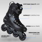 Patine cu role, Powerslide, Model 908442, 39-40, Duritate roți: 85A, Material cadru: 6063 aluminum, Liner: Basic dual fit liner - imagine 2