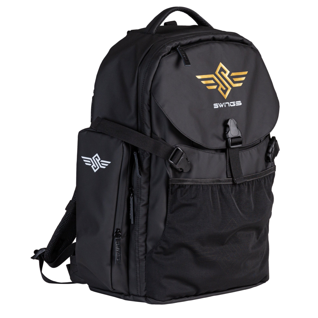 Rucsac sport, Swings, 910935, 27L, poliester și plasă, negru/auriu, compartiment role, ventilație - imagine 2