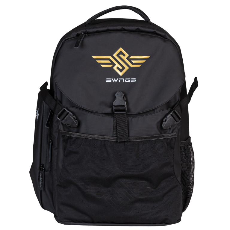 Rucsac sport, Swings, 910935, 27L, poliester și plasă, negru/auriu, compartiment role, ventilație