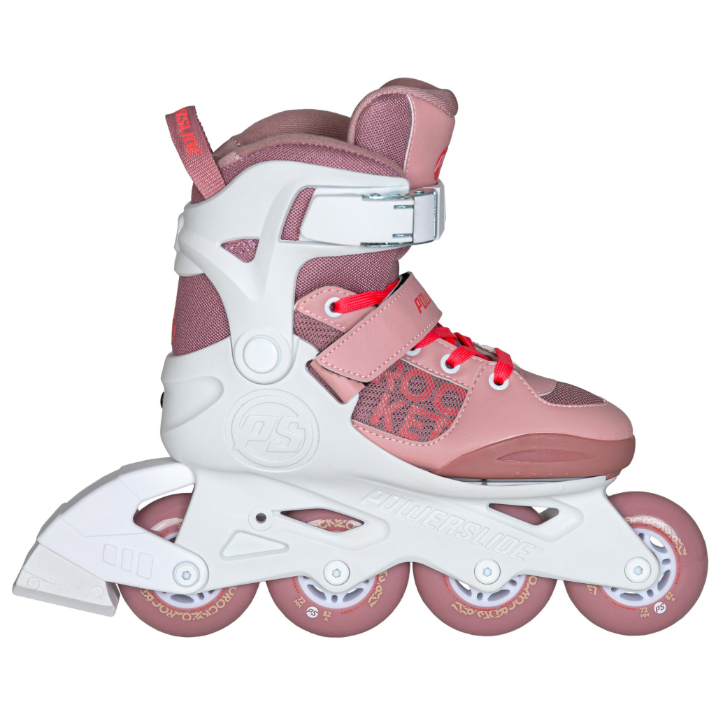 Role pentru fitness, Powerslide, Rocket Pale Mauve 940712, 37-40 ajustabile pe 4 mărimi, cadru GFRP, roți 82A, liner EVA