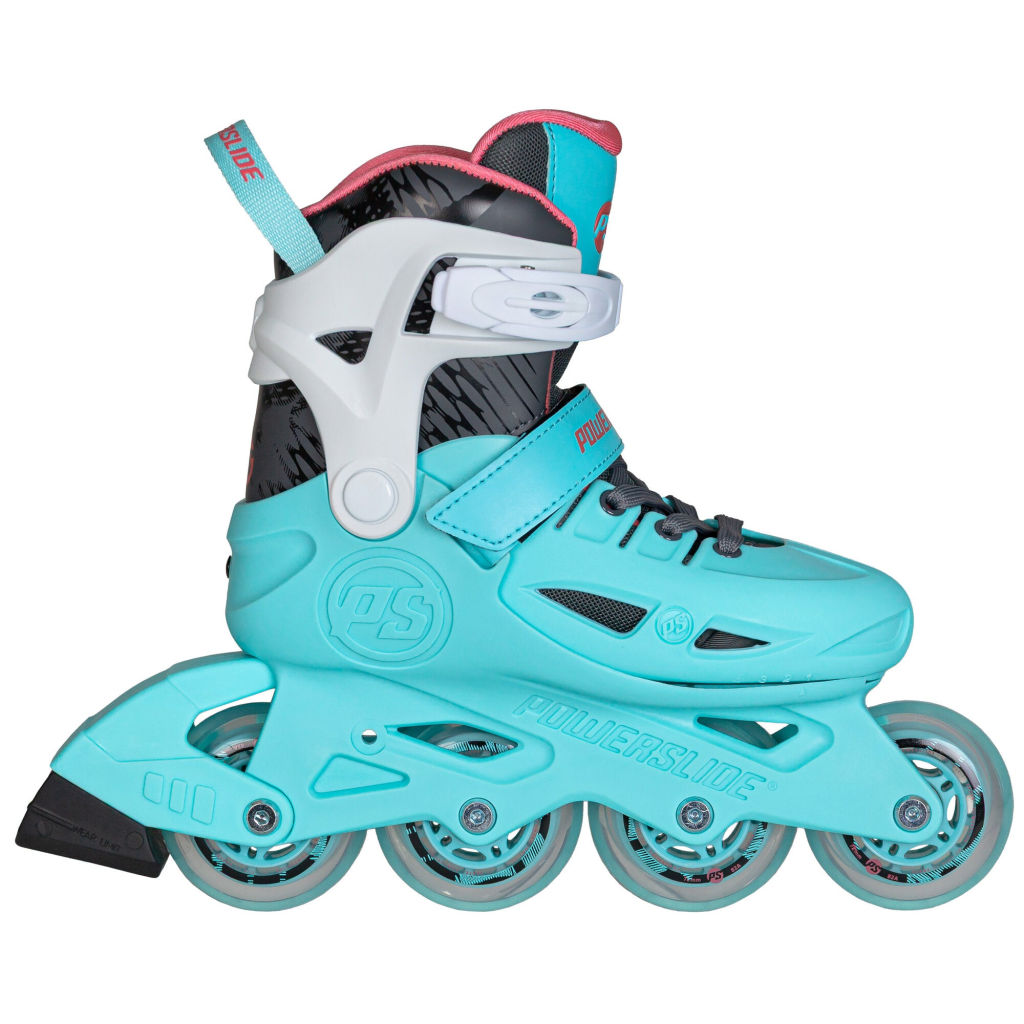 Role pentru fitness, Powerslide, Stargaze Aqua 940714, 33-36, ajustabile pe 4 mărimi, cadru GFRP, roți 82A, liner EVA