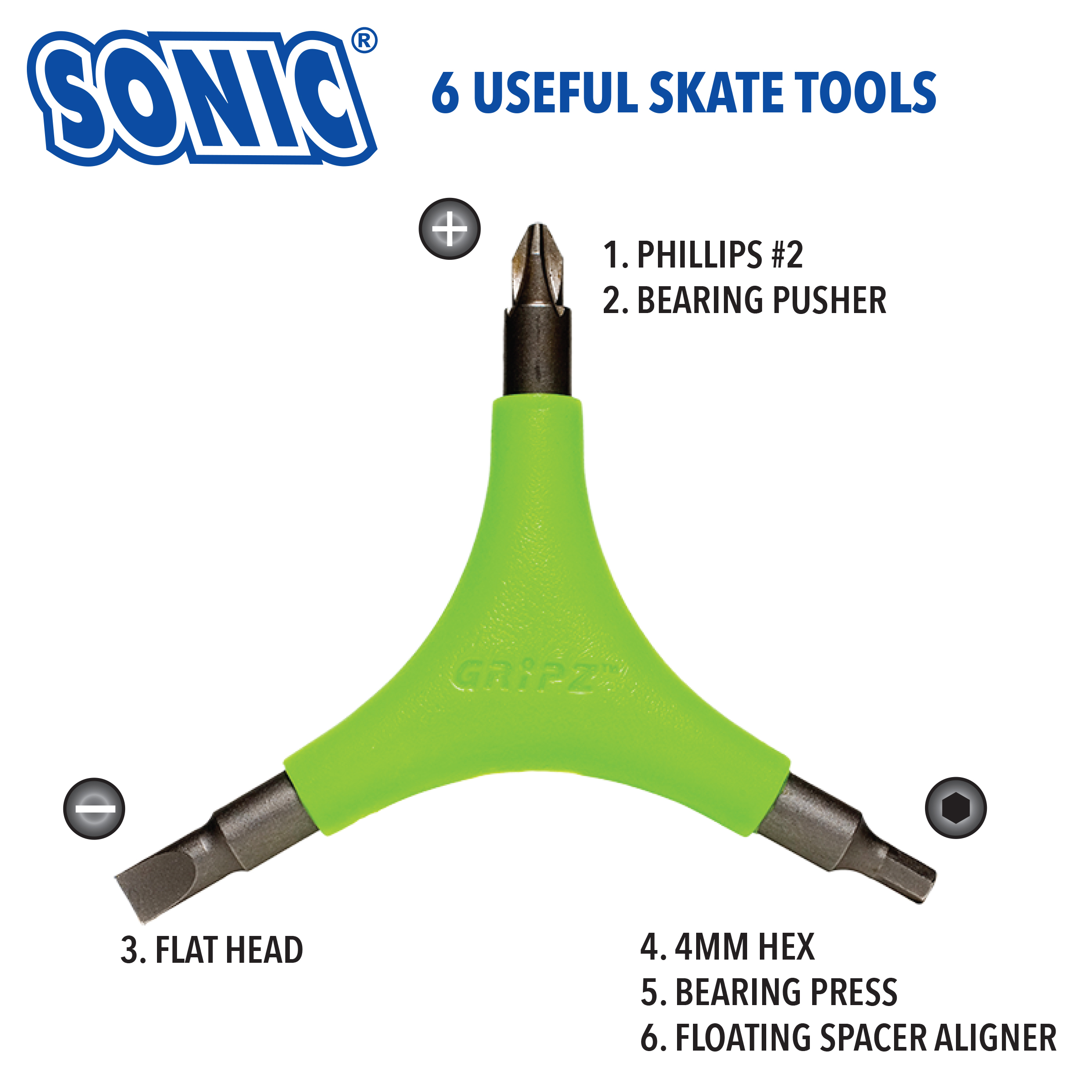 Unealtă verde Sonic cu șase funcții pentru întreținerea rolelor
